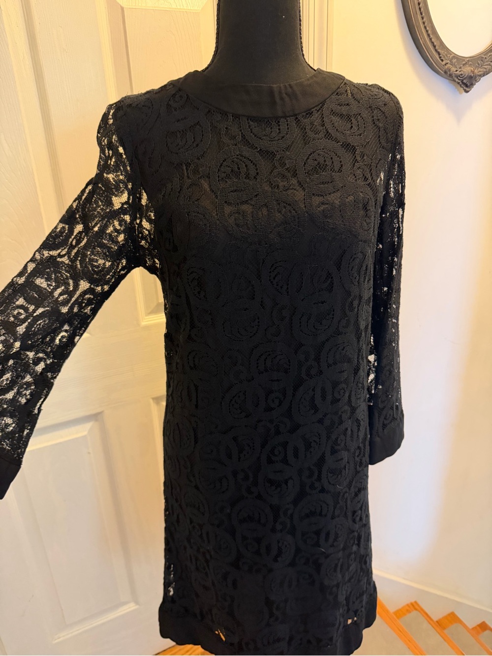Vintage Classic Black Lace Shift Dress